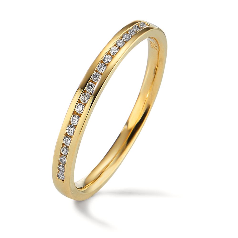 Bague d'éternité Or jaune 18K Diamant 0.09 ct, 19 Pierres, w-si