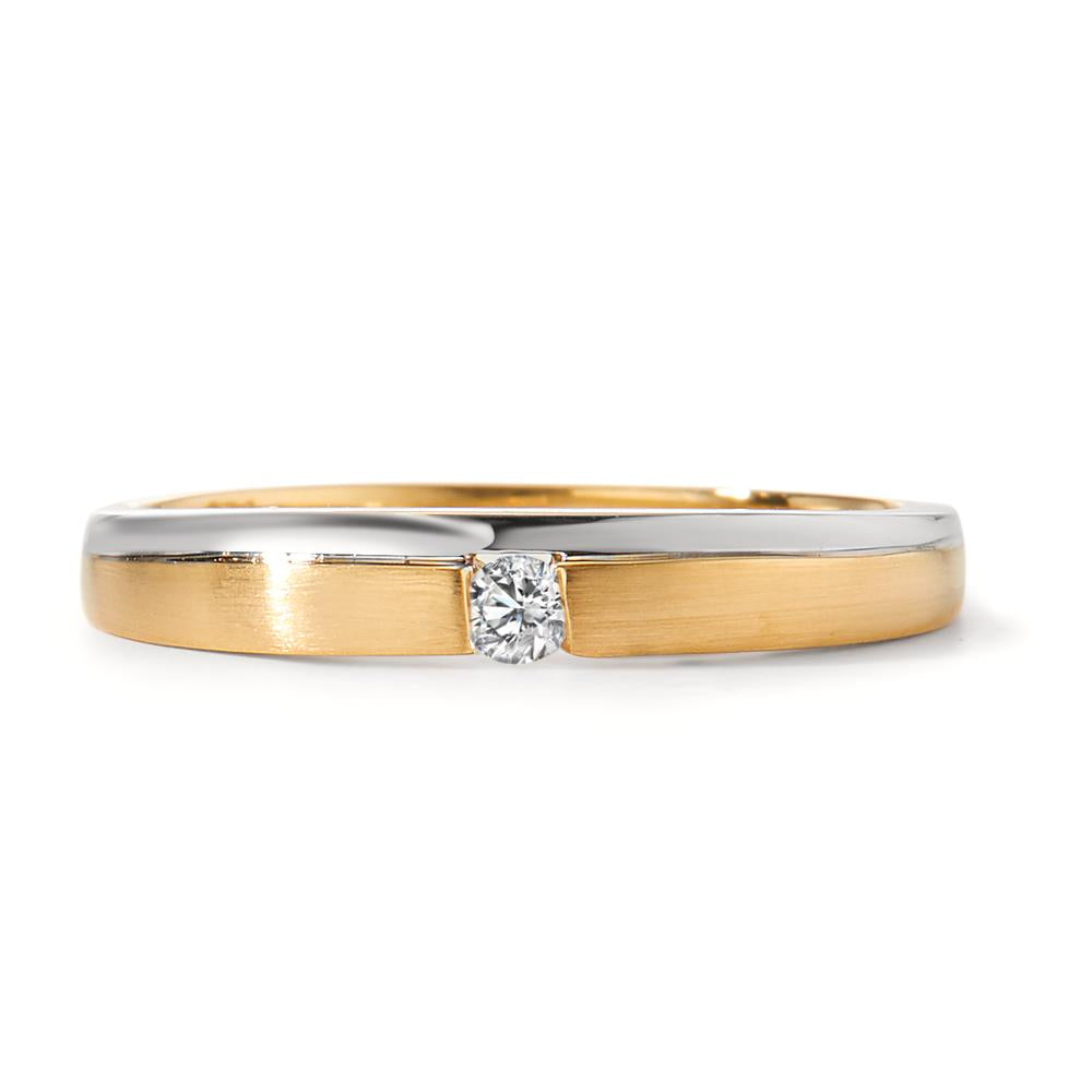 Bague Or blanc 18K, Or jaune 18K Diamant 0.05 ct, w-si