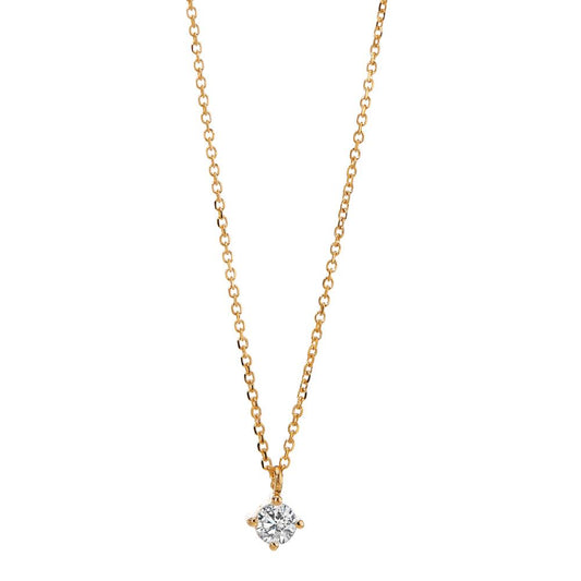 Collier Or jaune 18K Diamant 0.10 ct, w-si 42-45 cm