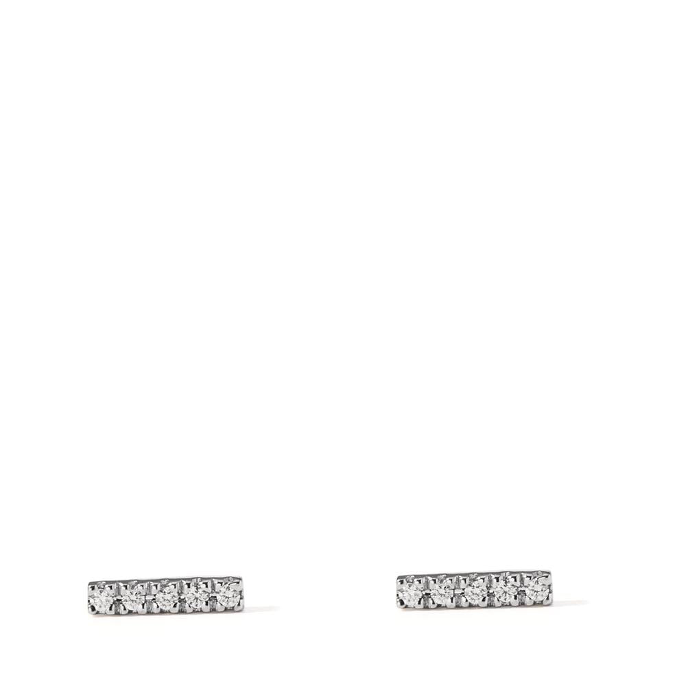 Clous d'oreilles Or blanc 18K Diamant 0.05 ct, 5 Pierres, w-si