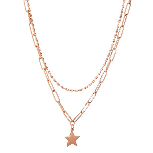 Collier Acier inoxydable rosé PVD Étoile 42-45 cm