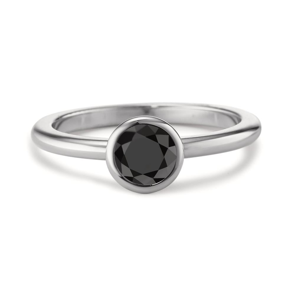 Bague Acier inoxydable Zircone noir Ø7 mm