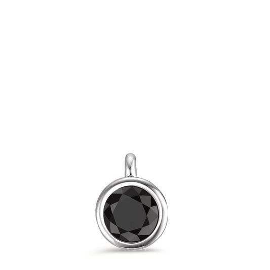 Pendentif Acier inoxydable Zircone noir Ø7 mm