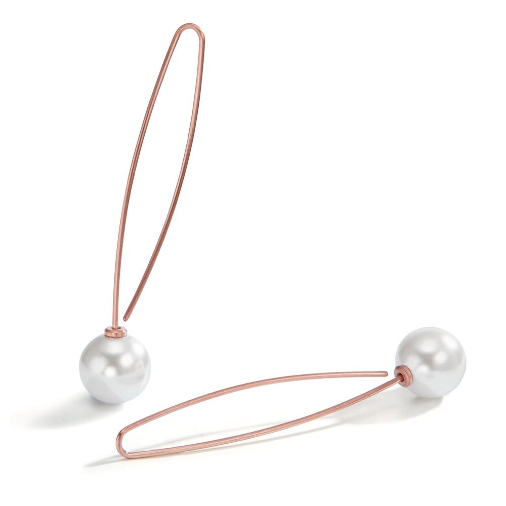 Pendant d'oreilles Acier inoxydable rosé PVD perle de culture