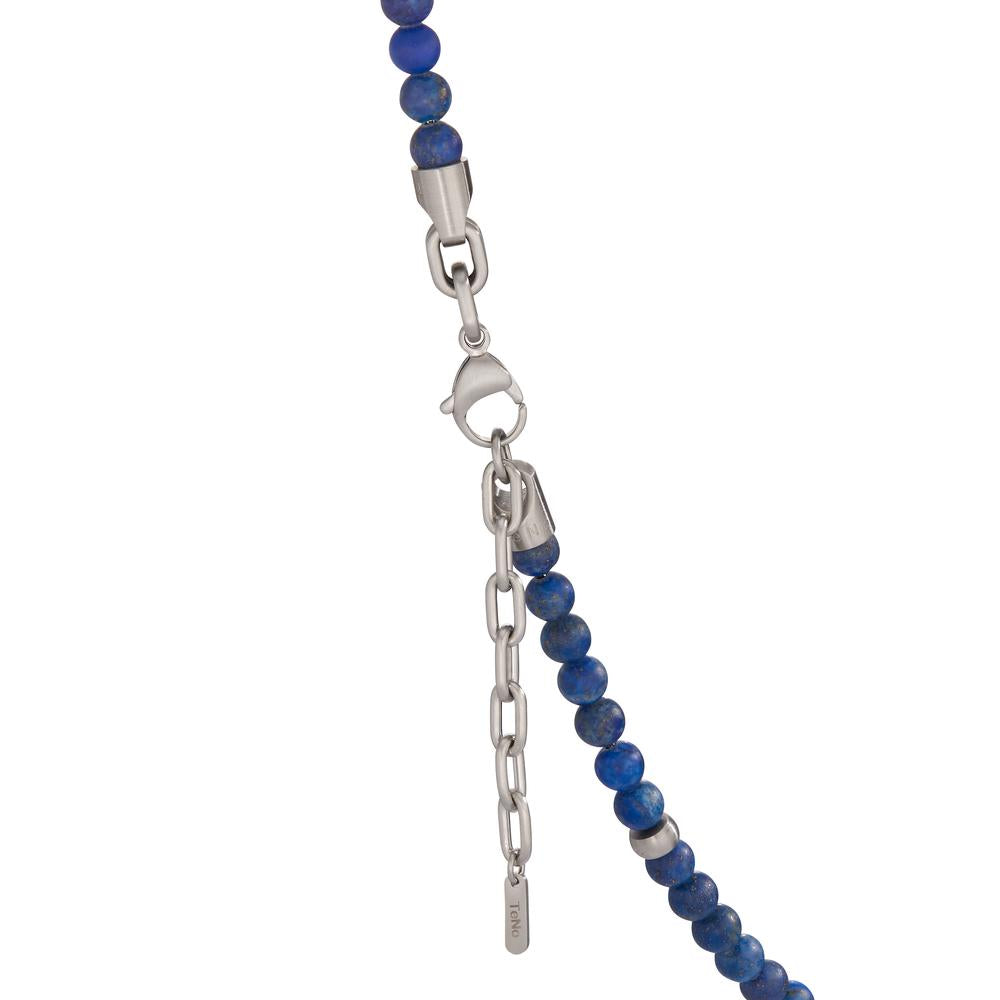 Collier Acier inoxydable Lapis-lazuli 76 Pierres 50 cm Ø6.5 mm