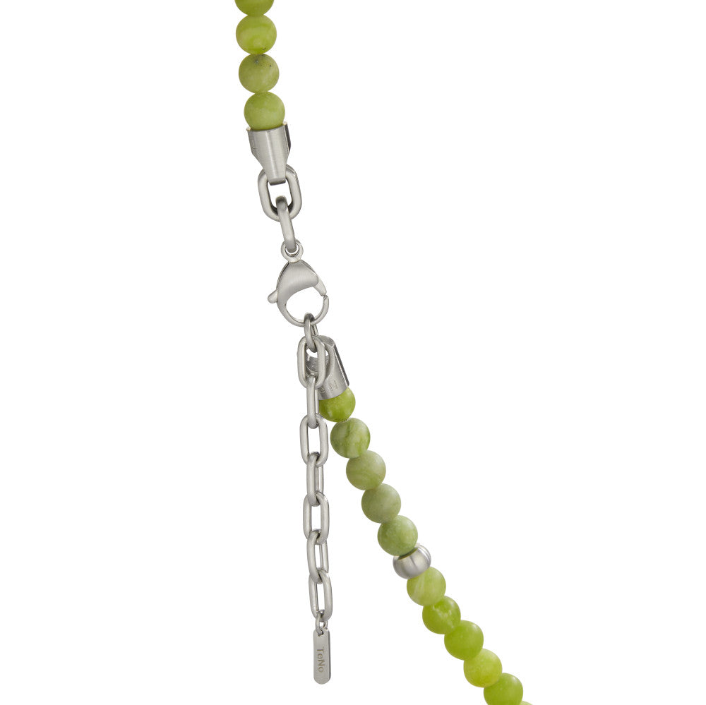 Collier Acier inoxydable Jade 72 Pierres 50 cm Ø6.5 mm