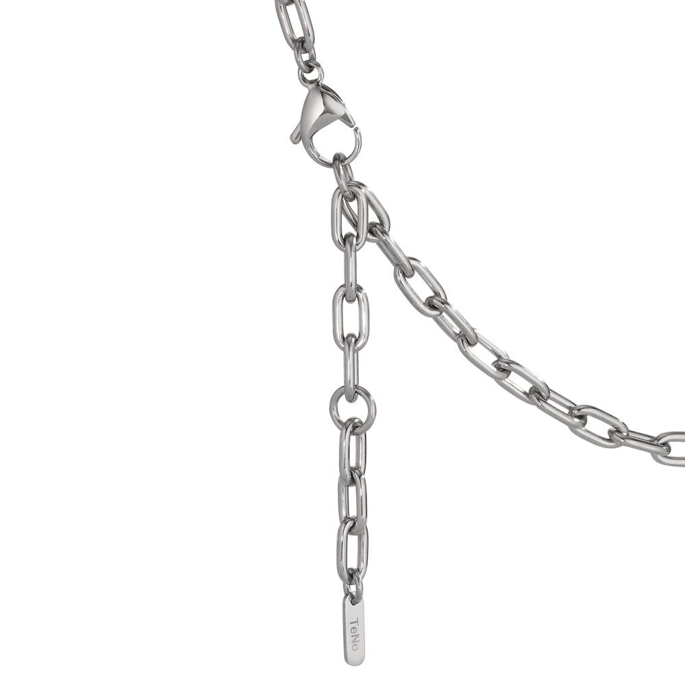 Collier Acier inoxydable, Carbone perle de culture 43-48 cm