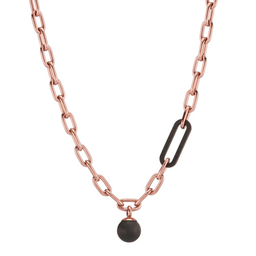 Collier Acier inoxydable, Carbone rosé PVD 43-48 cm