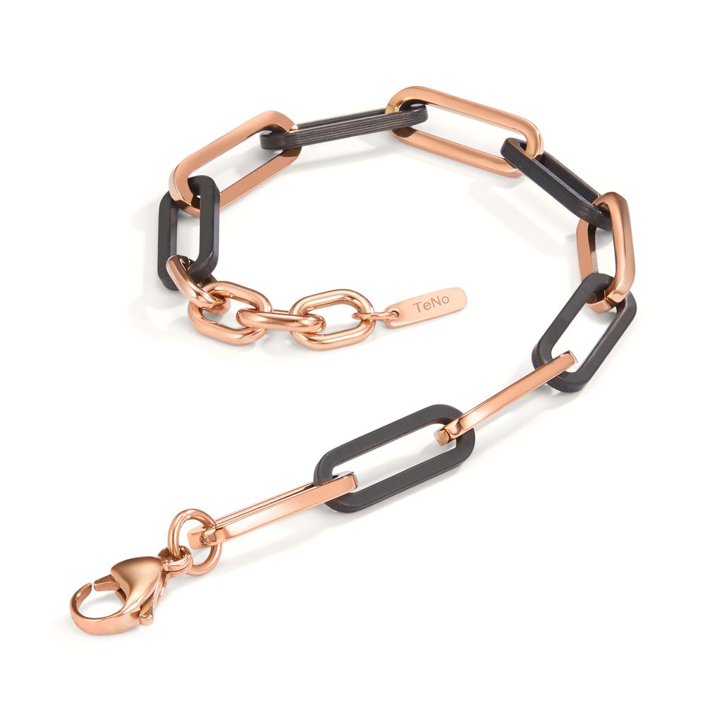 Bracelet Acier inoxydable, Carbone rosé PVD 16.5-21 cm