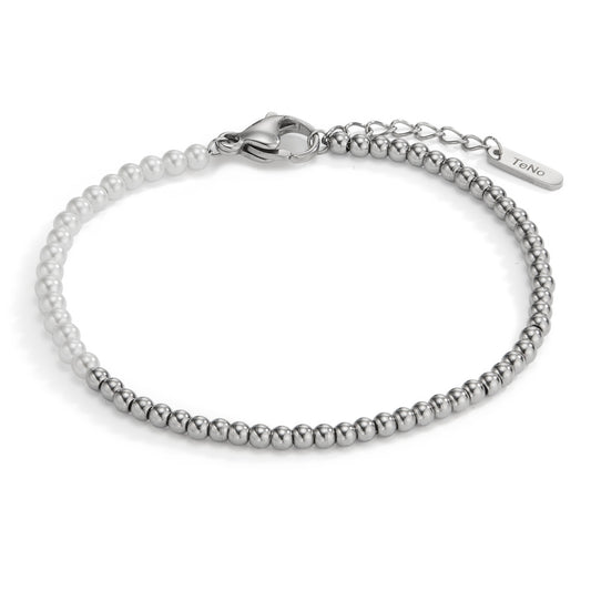 Bracelet Acier inoxydable perle de culture 17.5-19.5 cm Ø3 mm