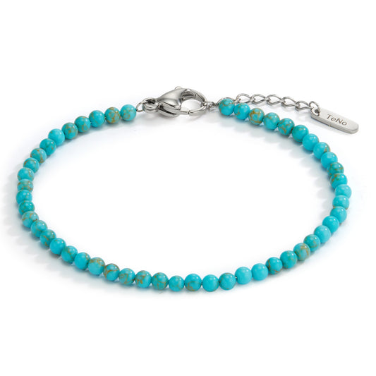 Bracelet Acier inoxydable Turquoise 48 Pierres 17.5-19.5 cm Ø3 mm