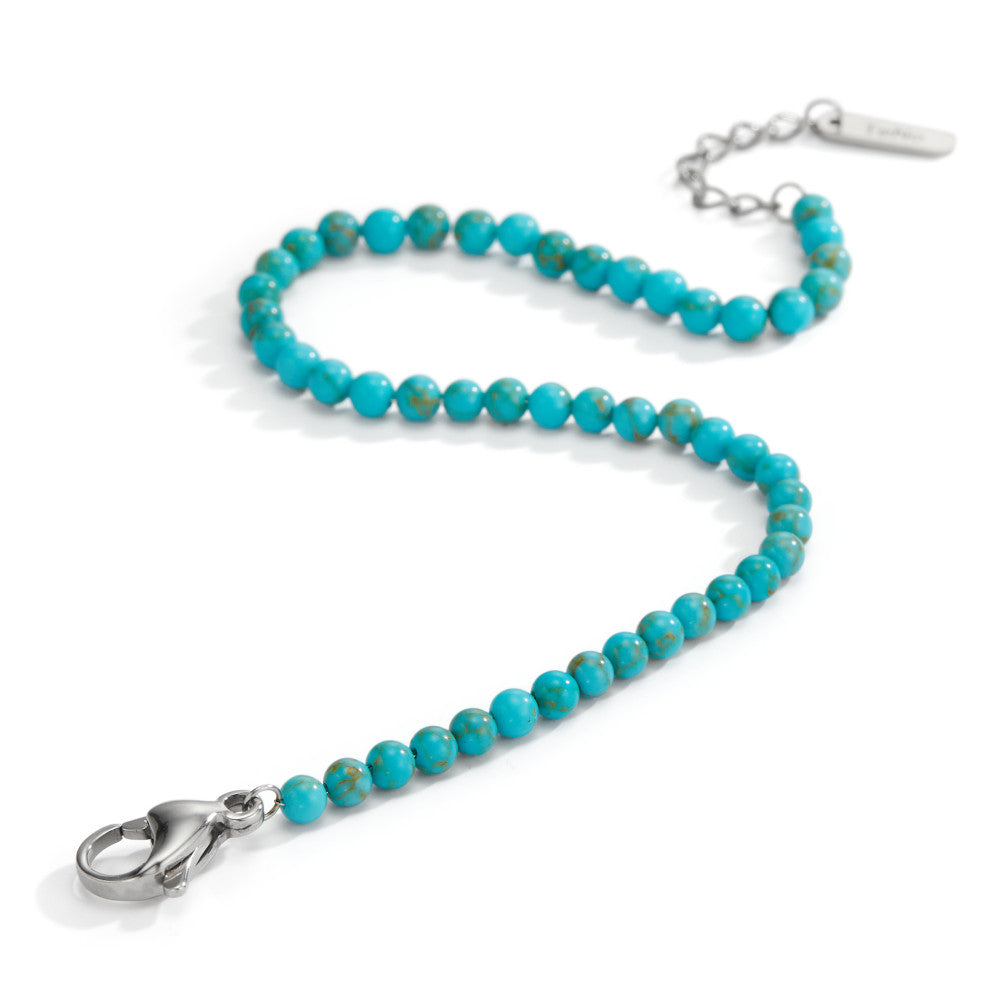 Bracelet Acier inoxydable Turquoise 48 Pierres 17.5-19.5 cm Ø3 mm