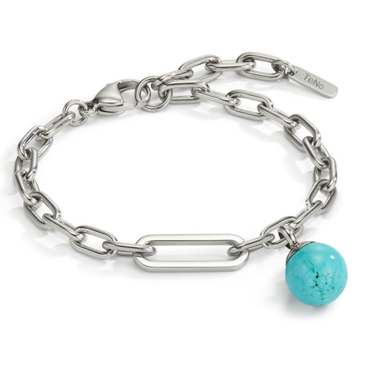 Bracelet Acier inoxydable Turquoise 16.5-19.5 cm