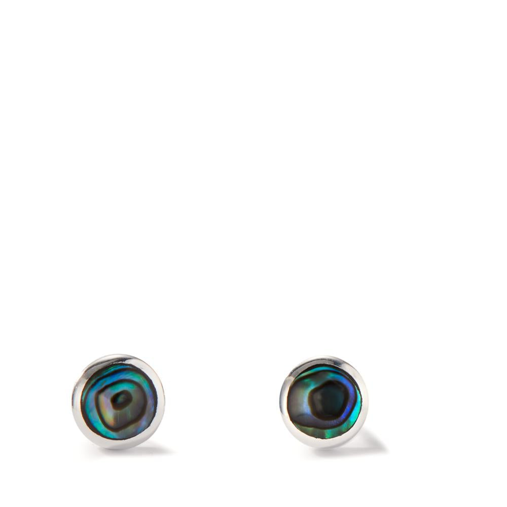 Clous d'oreilles Argent Abalone 2 Pierres Ø5.5 mm