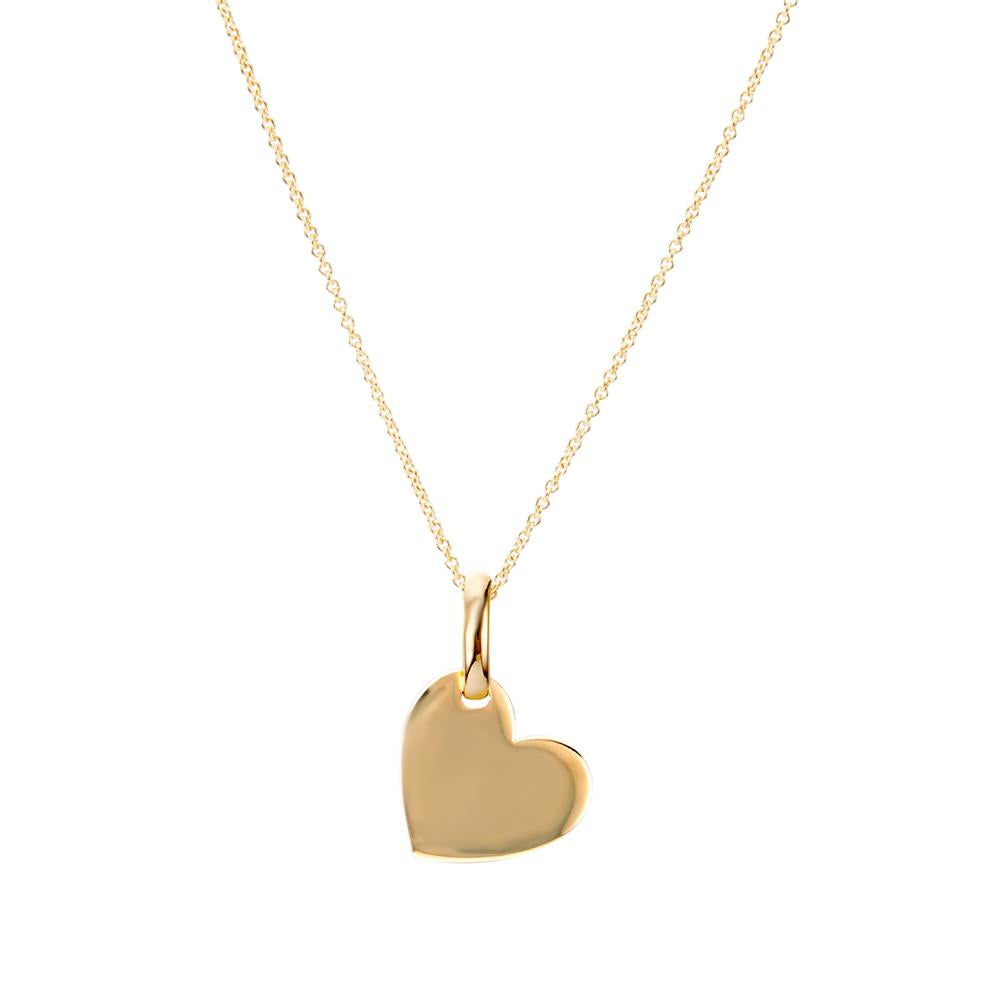 Pendentif avec gravure Or jaune 14K Coeur Ø11 mm