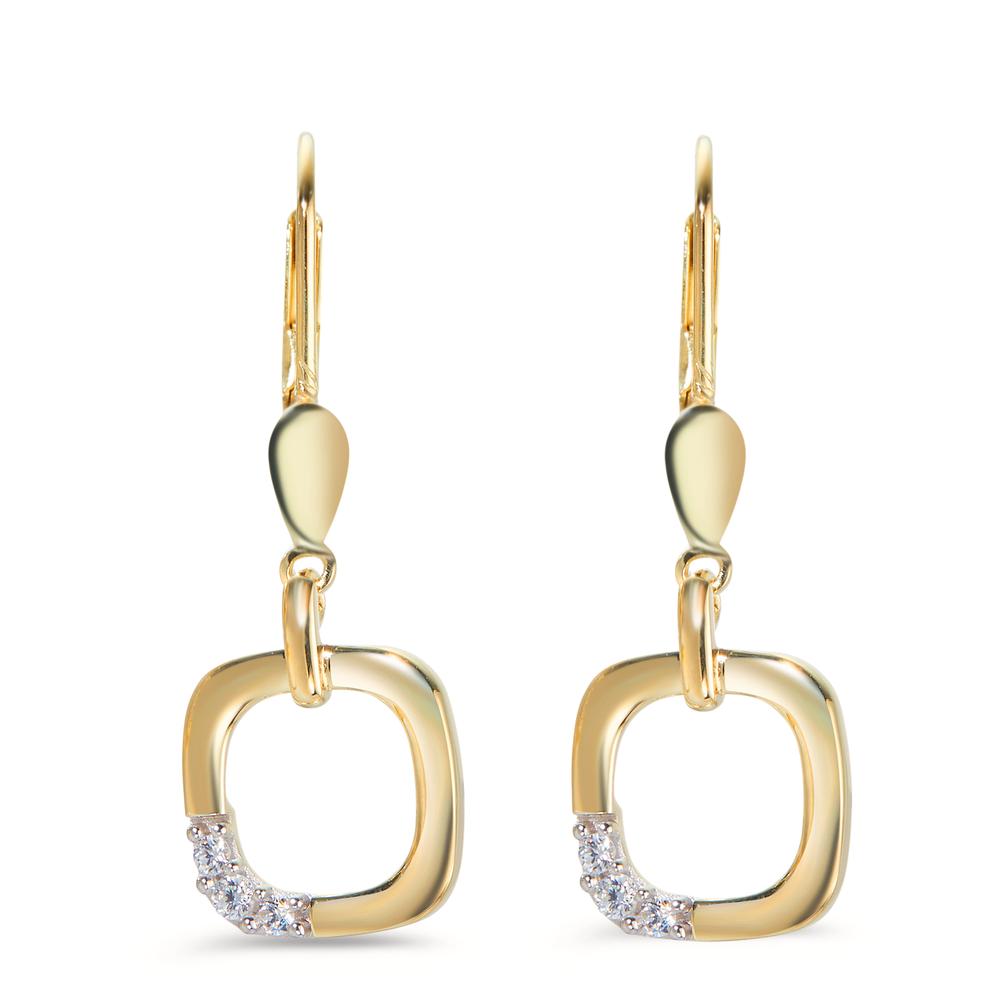 Pendant d'oreilles Or jaune 14K Zircone 6 Pierres