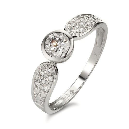 Bague Or blanc 14K Zircone 13 Pierres