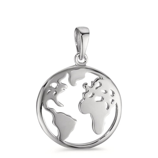 Pendentif Argent Rhodié Globe Ø16 mm