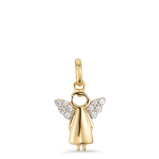 Pendentif Or jaune 18K Zircone 10 Pierres Ange gardien