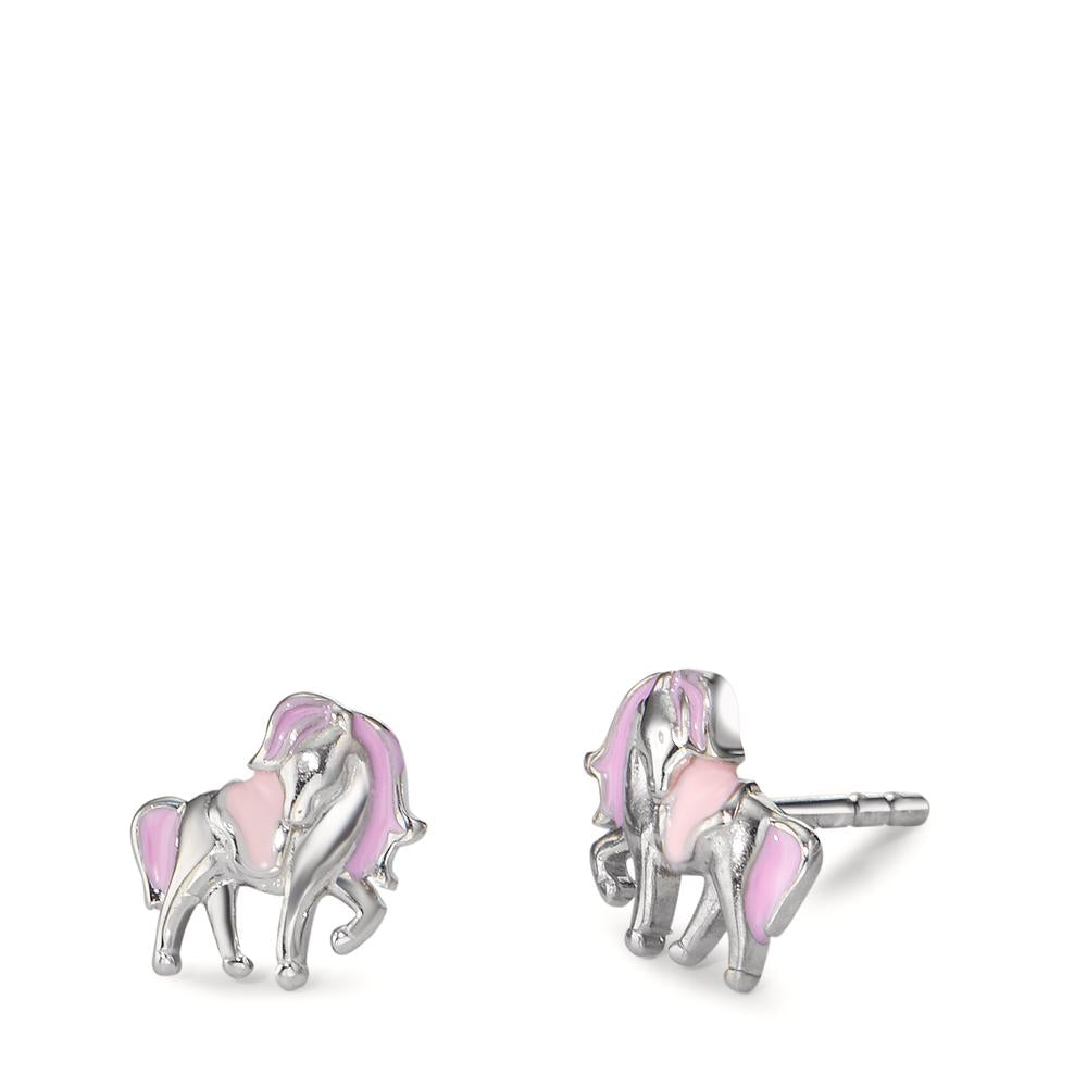 Clous d'oreilles Argent Rhodié Licorne Ø8 mm