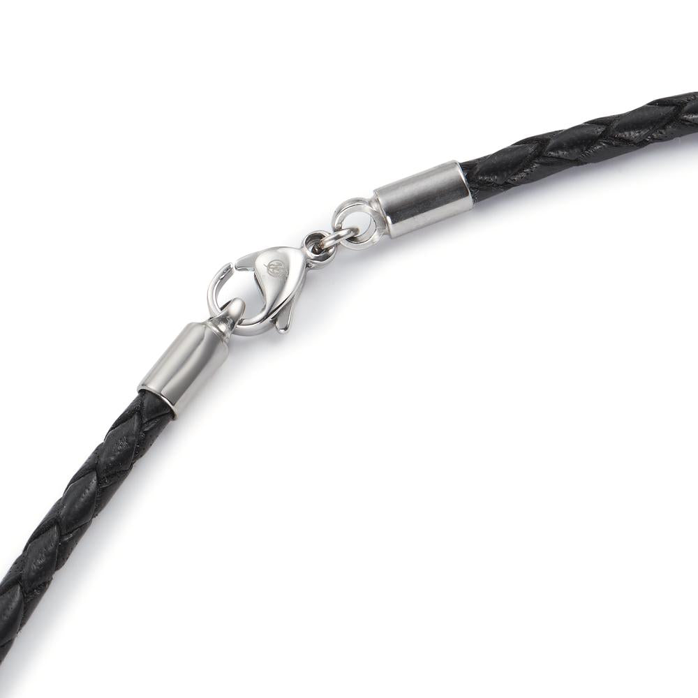 Collier Cuir, Acier inoxydable 50 cm Ø3 mm