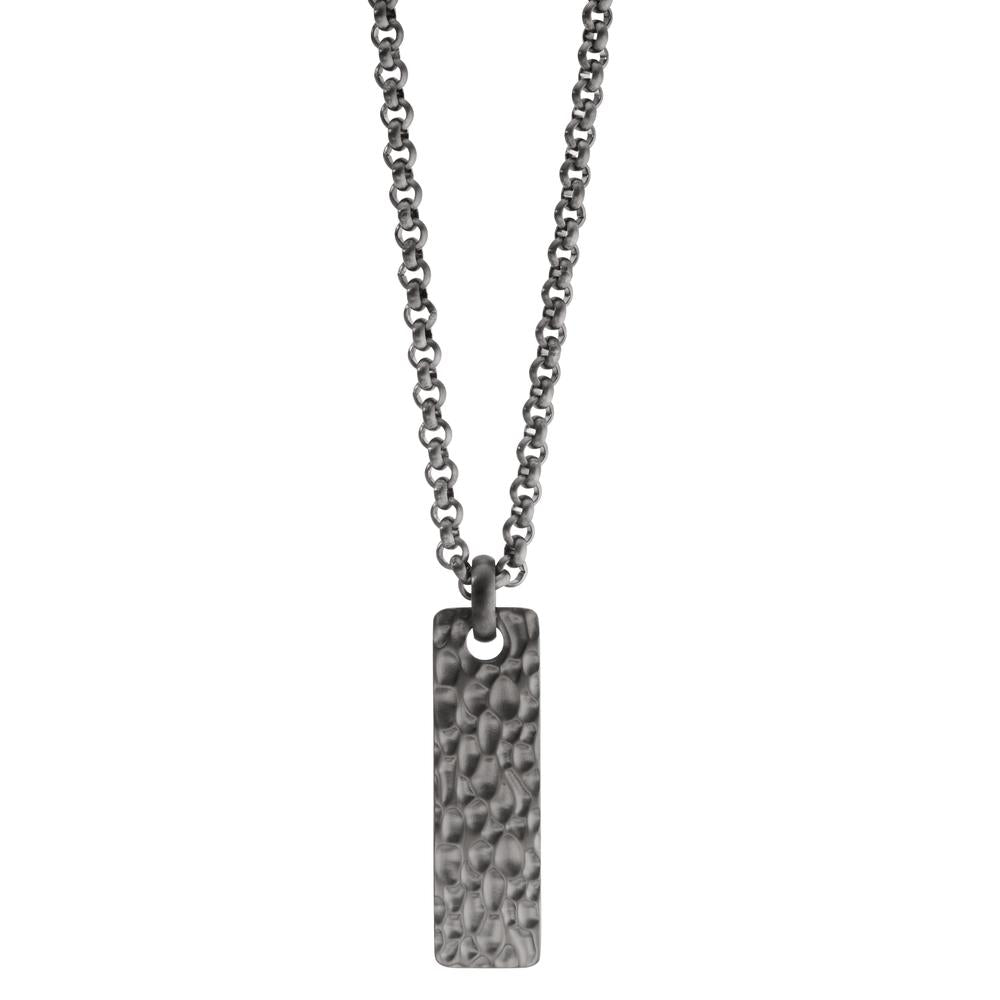 Chaînette avec pendentif Acier inoxydable gris PVD 50 cm