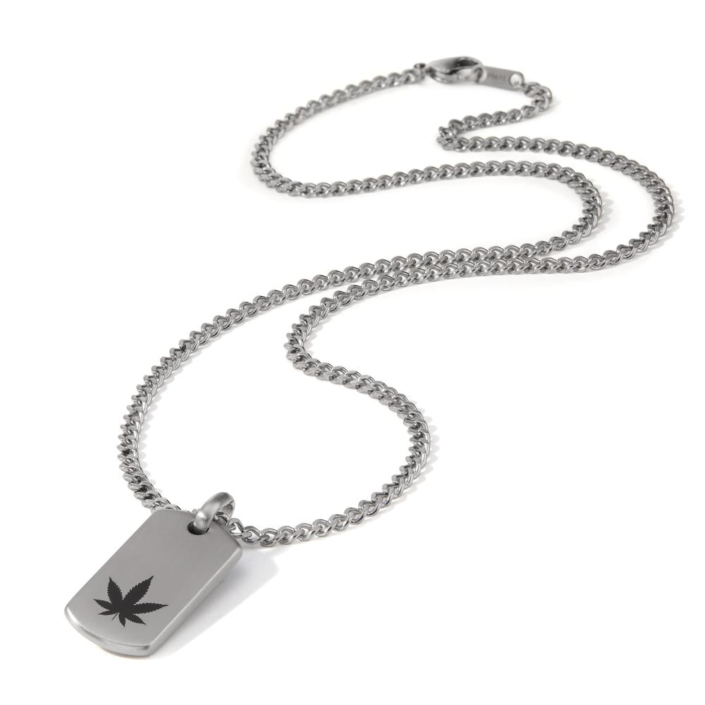 Chaînette avec pendentif Acier inoxydable Émaillé Cannabis 60 cm