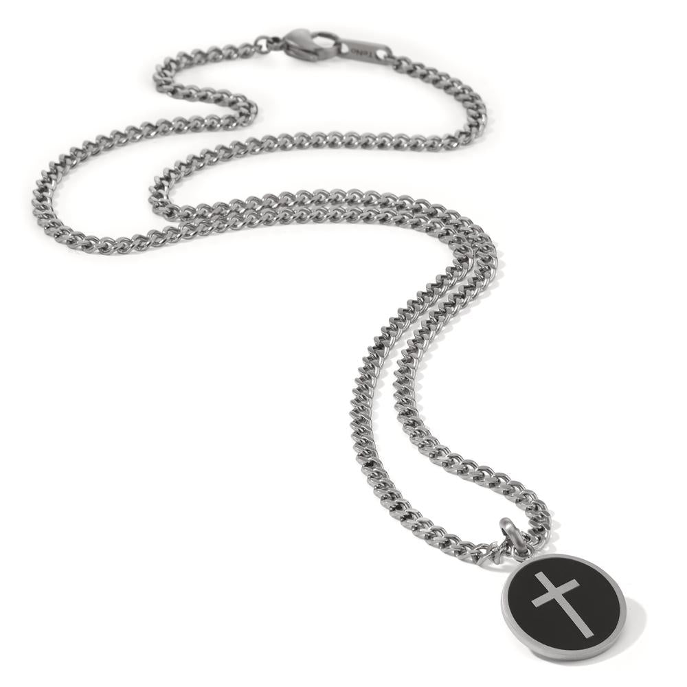 Chaînette avec pendentif Acier inoxydable Émaillé Croix 60 cm