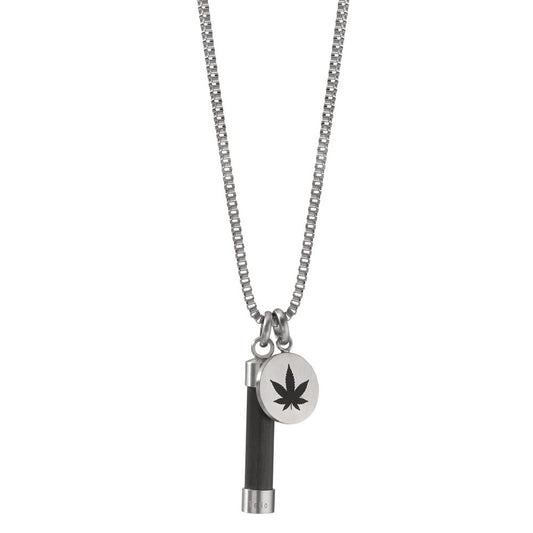 Chaînette avec pendentif Acier inoxydable Émaillé Cannabis 60 cm