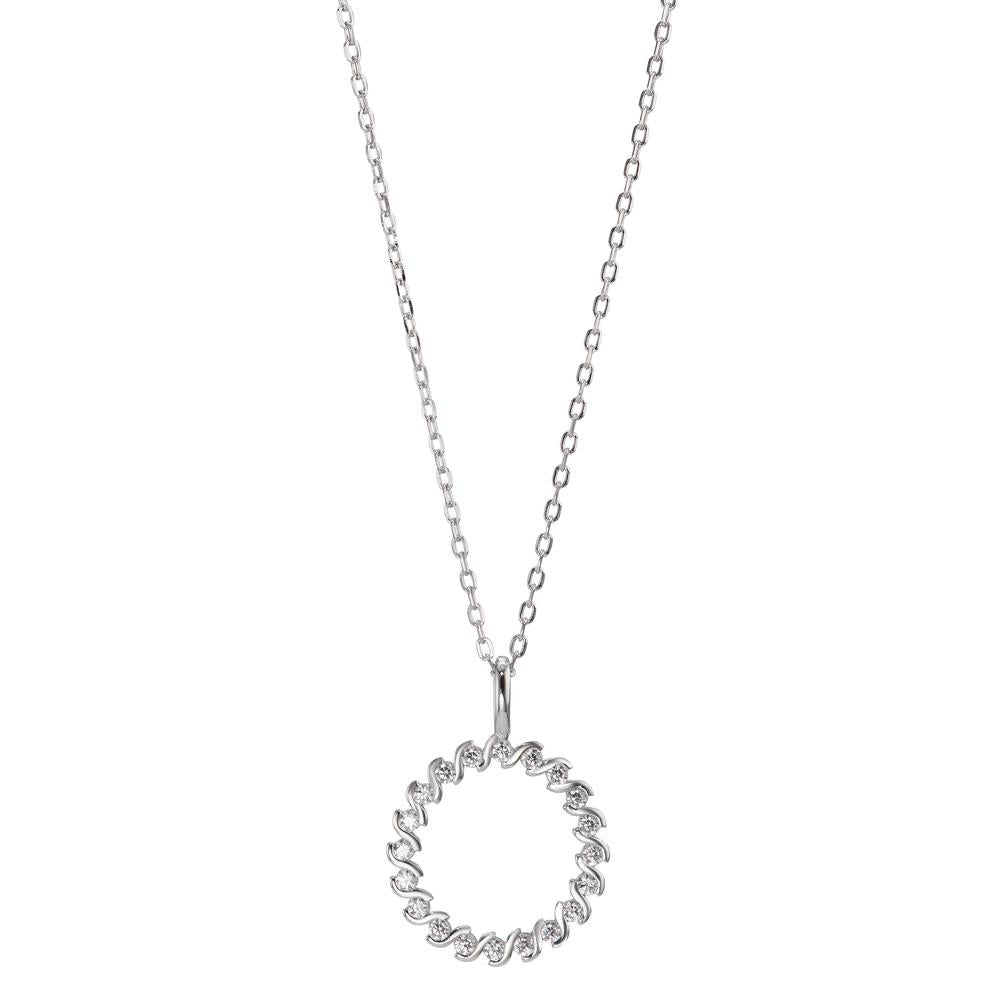 Collier Argent Zircone Rhodié 42-45 cm Ø14 mm