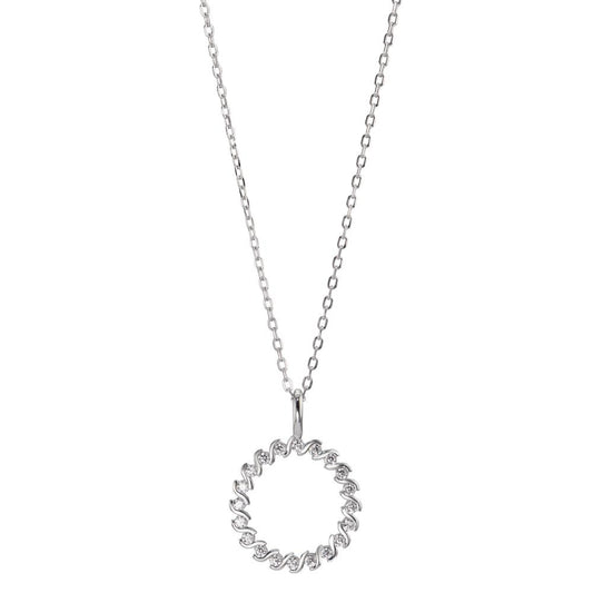 Collier Argent Zircone Rhodié 42-45 cm Ø14 mm