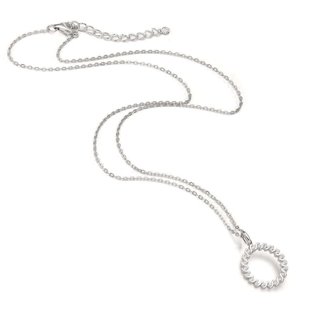 Collier Argent Zircone Rhodié 42-45 cm Ø14 mm