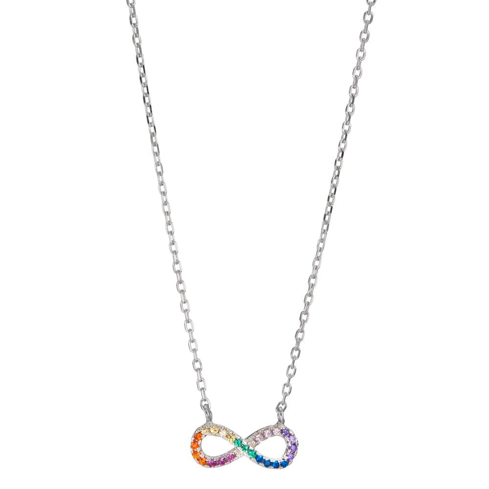 Collier Argent Zircone coloré Rhodié Infini 42-45 cm