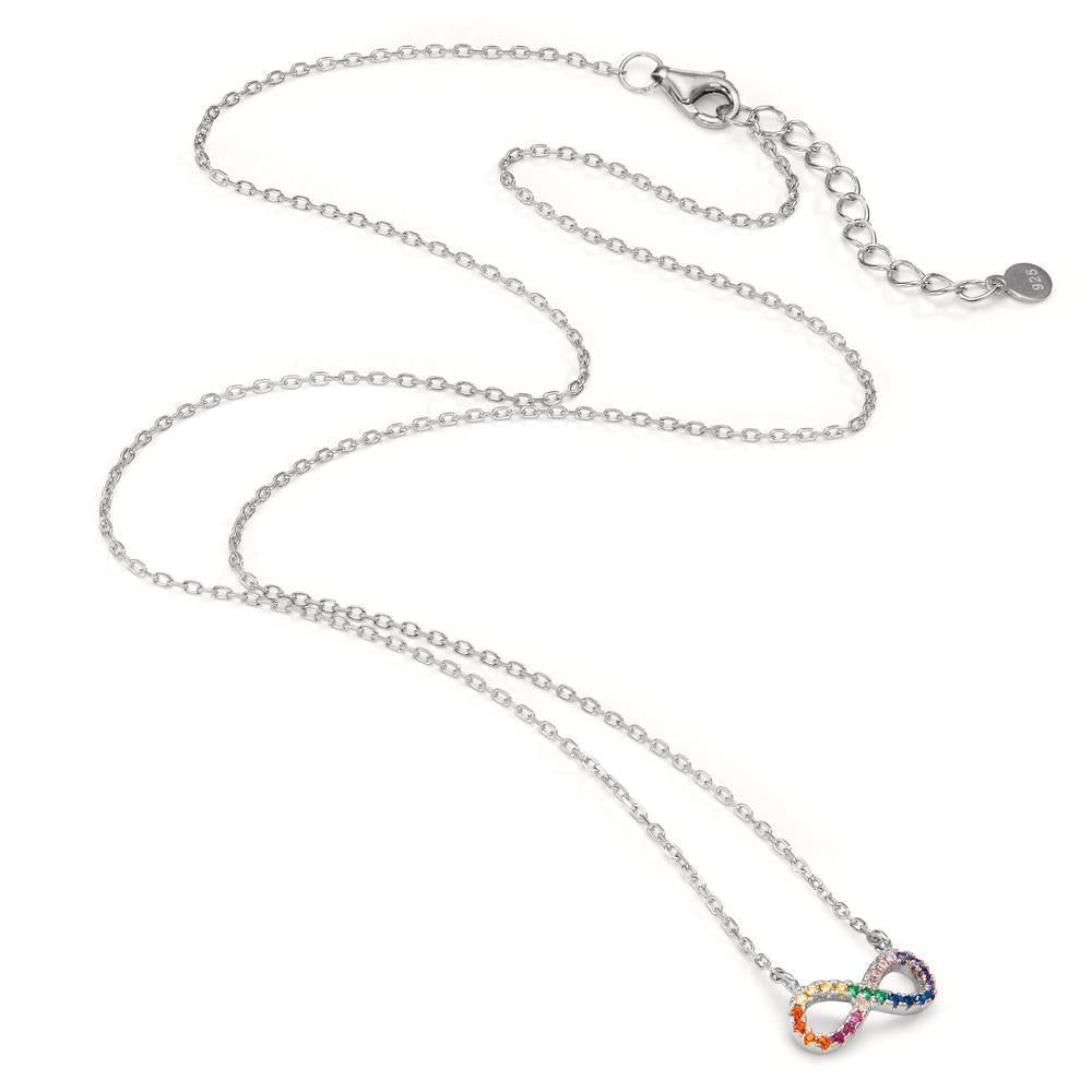 Collier Argent Zircone coloré Rhodié Infini 42-45 cm