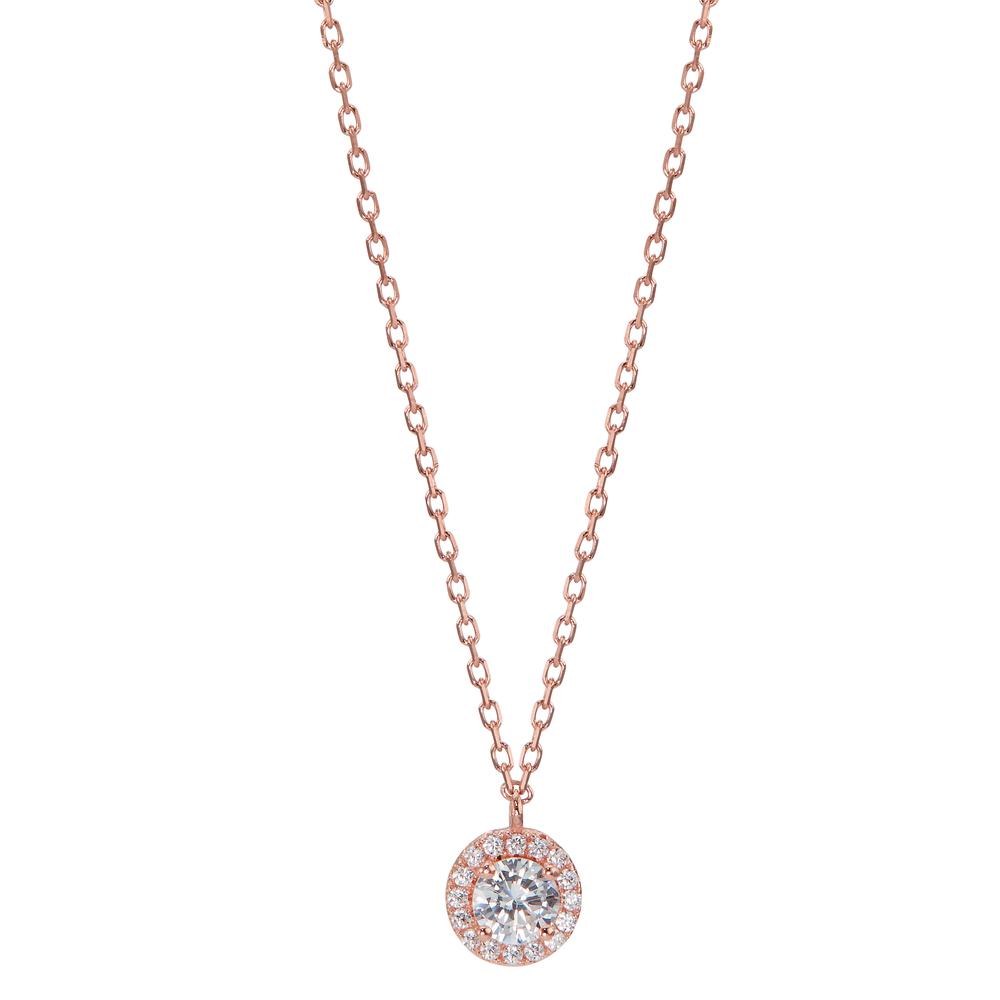 Collier Argent Zircone rosé Plaqué or 42-45 cm