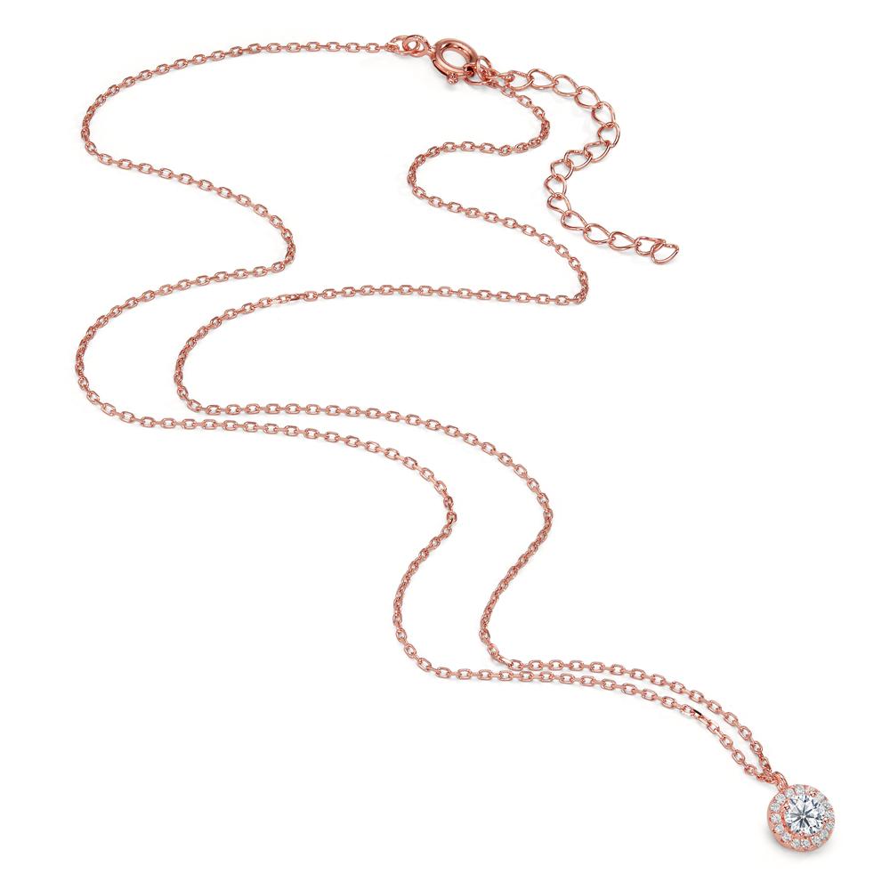 Collier Argent Zircone rosé Plaqué or 42-45 cm