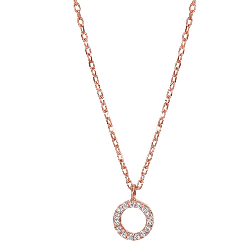 Collier Argent Zircone rosé Plaqué or 42-45 cm Ø6.5 mm