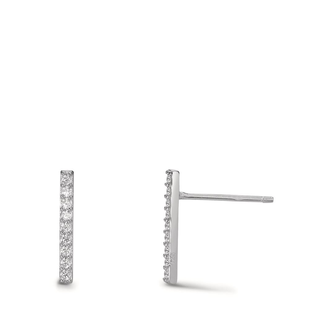 Clous d'oreilles Argent Zircone 18 Pierres Rhodié