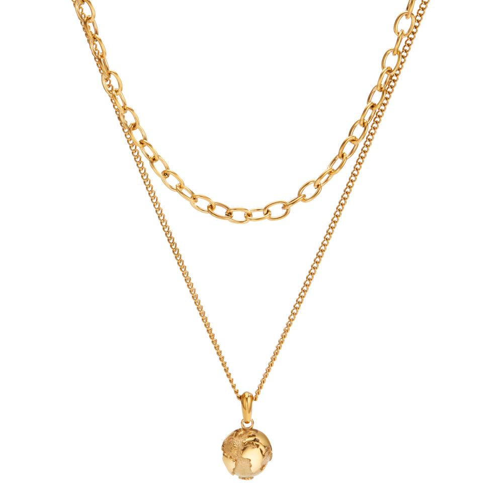 Collier Acier inoxydable jaune PVD Globe 45-50 cm