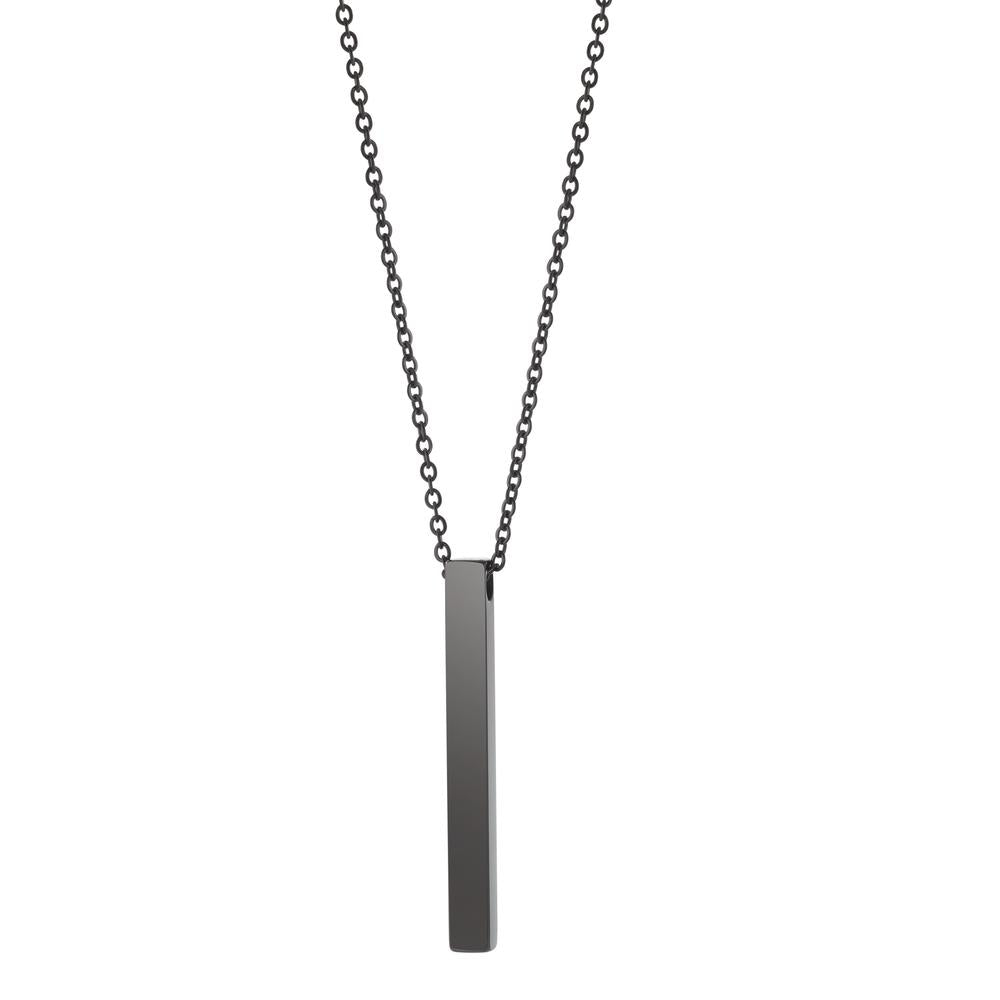 Chaînette avec pendentif Acier inoxydable noir PVD 50-55 cm