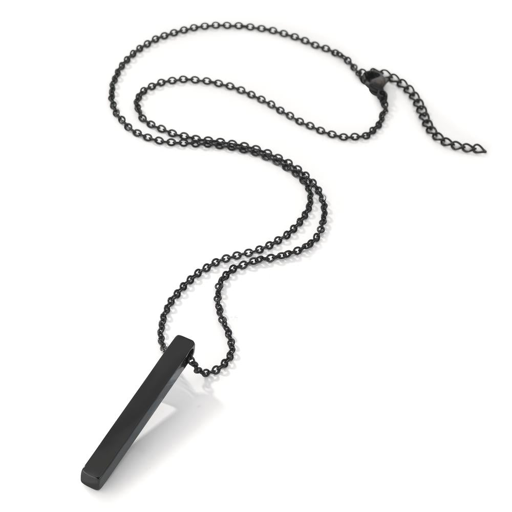 Chaînette avec pendentif Acier inoxydable noir PVD 50-55 cm