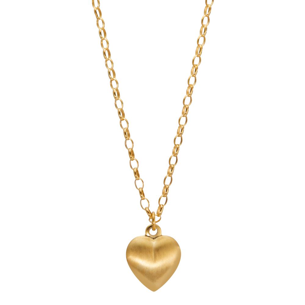 Chaînette avec pendentif Argent jaune Plaqué or Coeur 60 cm