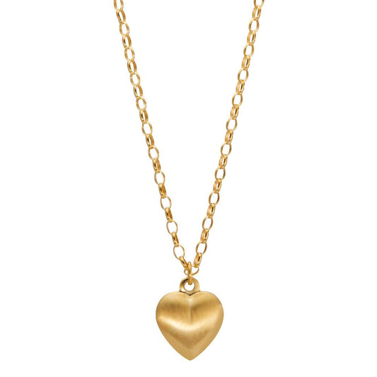 Chaînette avec pendentif Argent jaune Plaqué or Coeur 60 cm