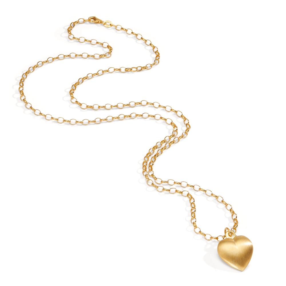 Chaînette avec pendentif Argent jaune Plaqué or Coeur 60 cm