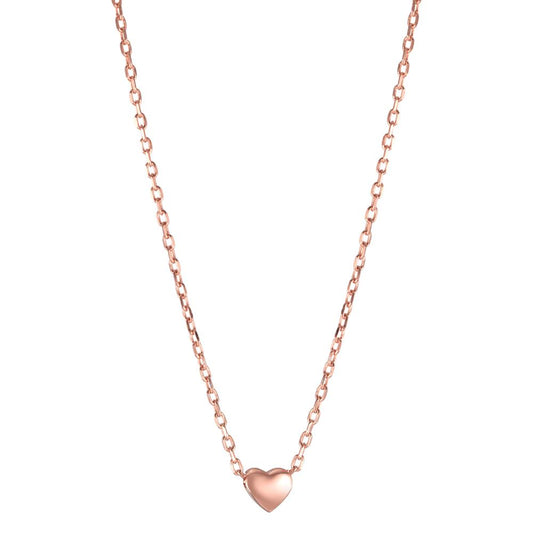 Collier Argent rosé Plaqué or Coeur 40-45 cm