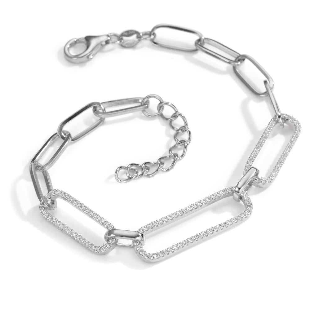 Bracelet Argent Zircone Rhodié 15.5-20 cm