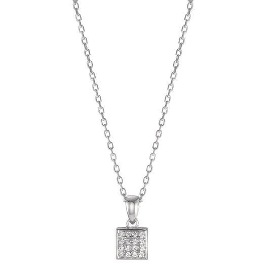 Collier Argent Zircone 16 Pierres Rhodié 40-45 cm