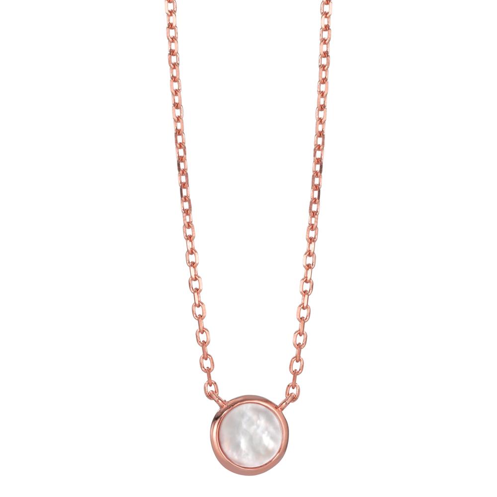 Collier Argent rosé Plaqué or nacre 40-45 cm Ø8 mm