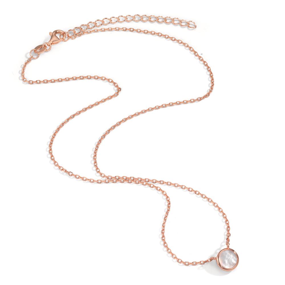 Collier Argent rosé Plaqué or nacre 40-45 cm Ø8 mm