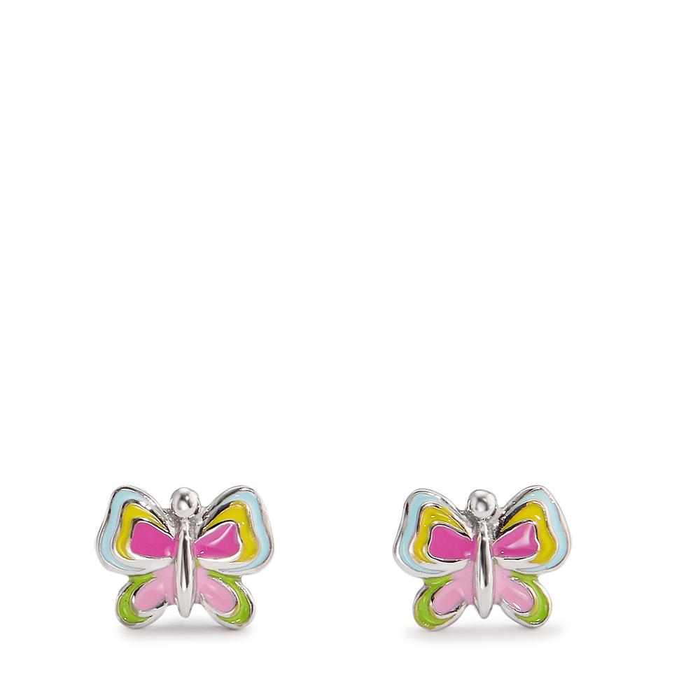 Clous d'oreilles Argent Rhodié Papillon Ø6 mm